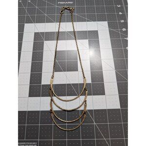 Lucky Brand Y2K dangling dark gold tone 4 curved bar 20 inch adjustable